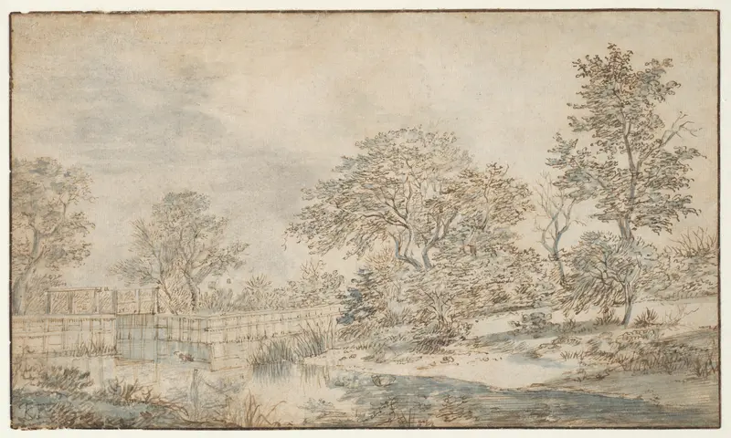 Landscape with a Bridge Wall Art by Flanders - High-Resolution Digital Print