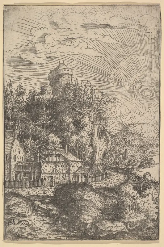 Landscape with a Castle Perched on a Rock Wall Art by Hanns Lautensack - High-Resolution Digital Print