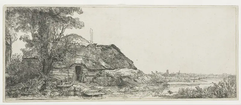 Landscape with a cottage and a large tree Wall Art by Unknown - High-Resolution Digital Print