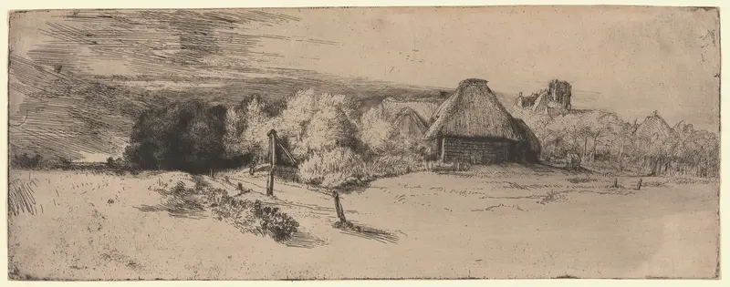 Landscape with a Farm Building and the "House with the Tower" Wall Art by Rembrandt van Rijn - High-Resolution Digital Print
