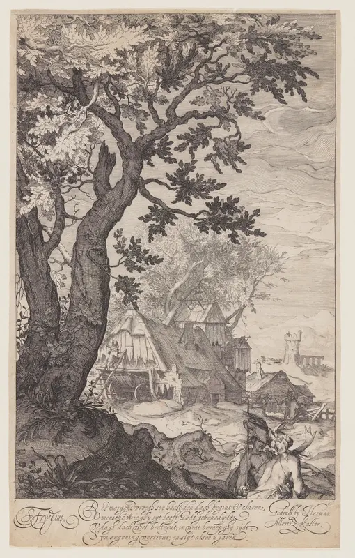 Landscape with a Farmhouse Wall Art by Simon Frisius - High-Resolution Digital Print