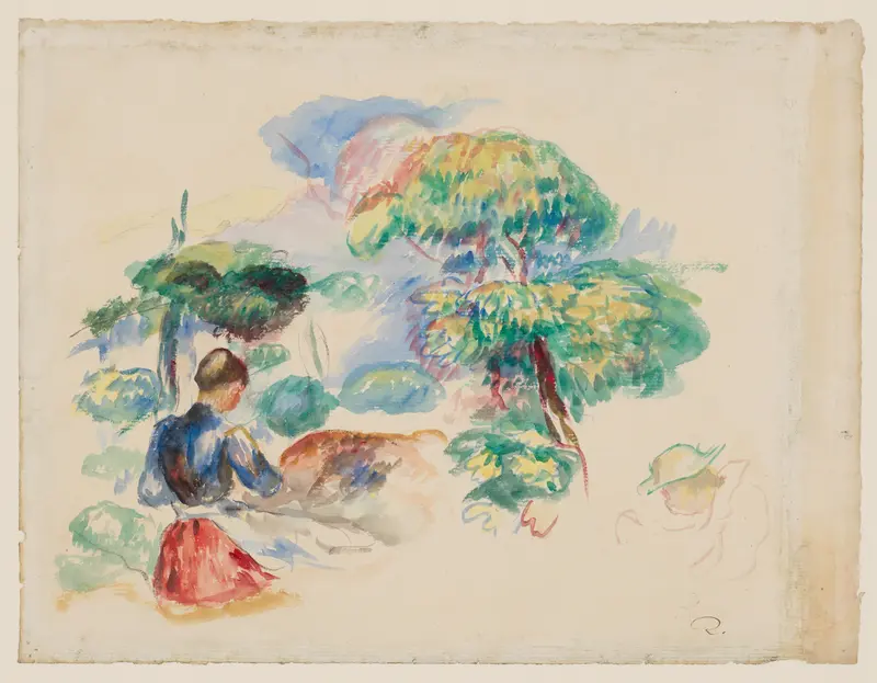 Landscape with a Girl Wall Art by Auguste Renoir - High-Resolution Digital Print