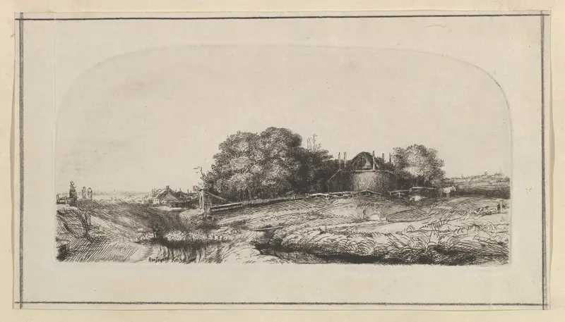 Landscape with a Haybarn and a Flock of Sheep (copy) Wall Art by Captain William E. Baillie - High-Resolution Digital Print