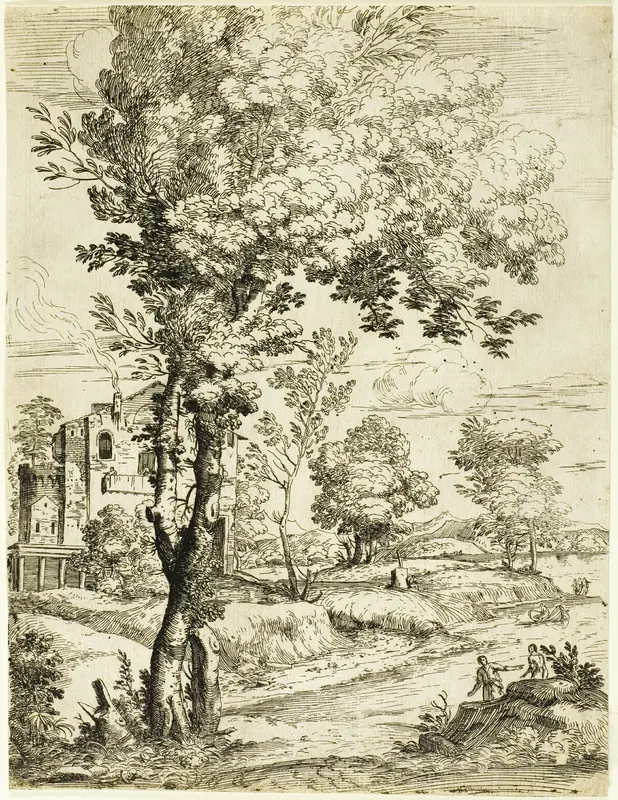 Landscape with a House Wall Art by Giovanni Francesco Grimaldi - High-Resolution Digital Print