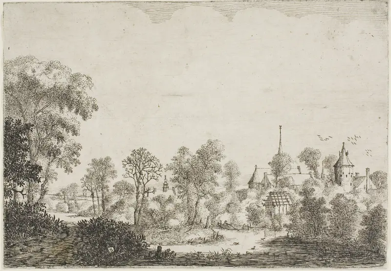Landscape with a Man in a Boat Wall Art by Jan Brosterhuisen - High-Resolution Digital Print