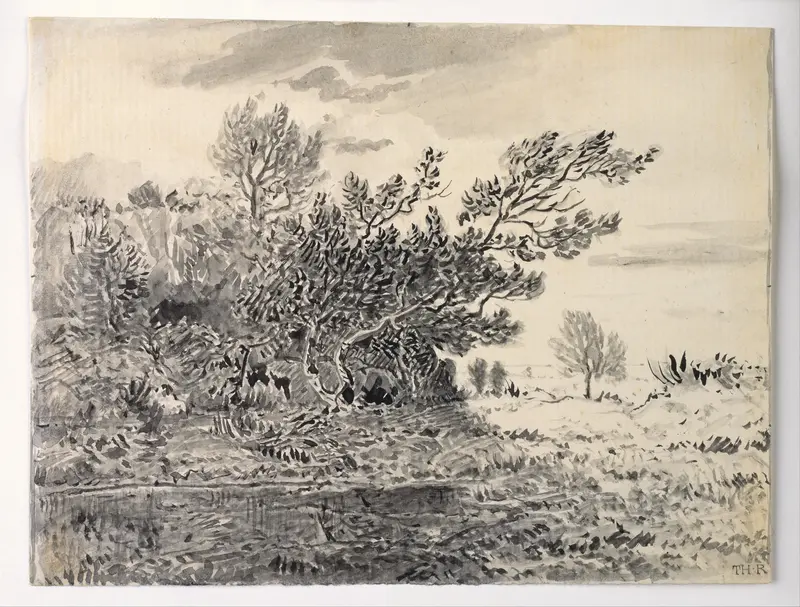 Landscape with a Pond Wall Art by Théodore Rousseau - High-Resolution Digital Print