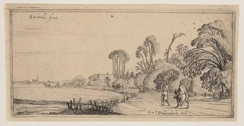 Landscape with a Rider and a Walker on a Road, from Landscapes Wall Art by Esaias van den Velde, I - High-Resolution Digital Print