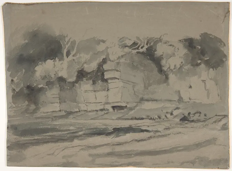 Landscape with a rock wall, perhaps in Westmorland Wall Art by Peter De Wint - High-Resolution Digital Print
