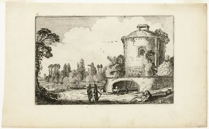 Landscape with a Round Tower Wall Art by Jan van de Velde, II - High-Resolution Digital Print