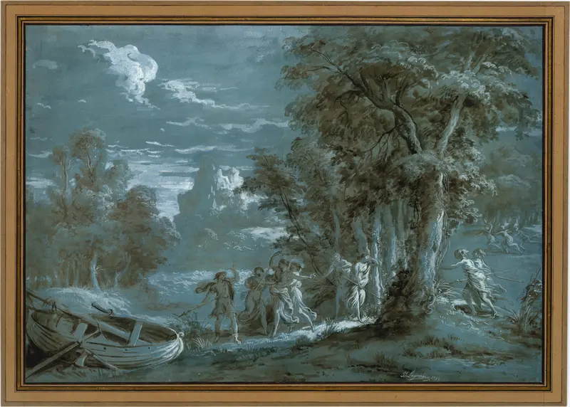 Landscape with a Scene from Fénelon's Télémaque Wall Art by Jean Jacques Lagrenée - High-Resolution Digital Print