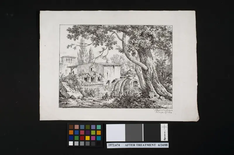 Landscape with a Water Mill Wall Art by Achille Etna Michallon - High-Resolution Digital Print