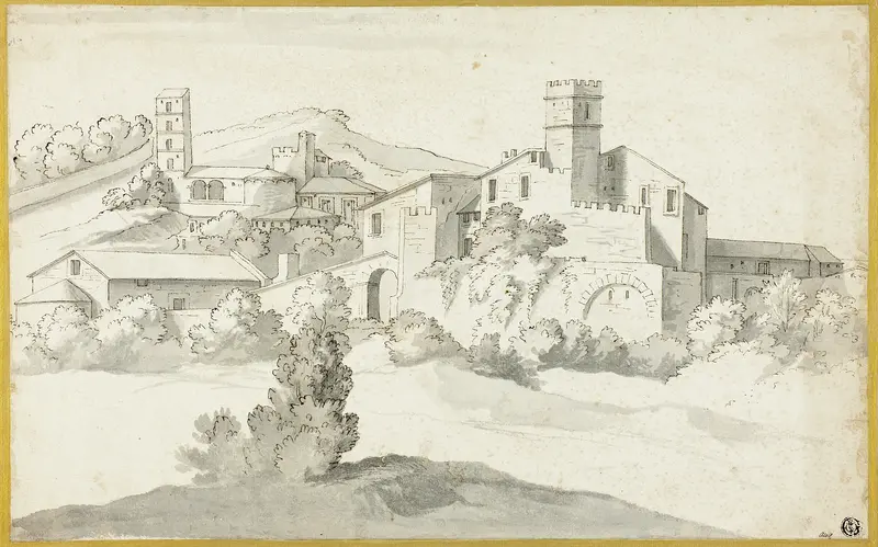 Landscape with an Old Castle Wall Art by Michel Ange Houasse - High-Resolution Digital Print