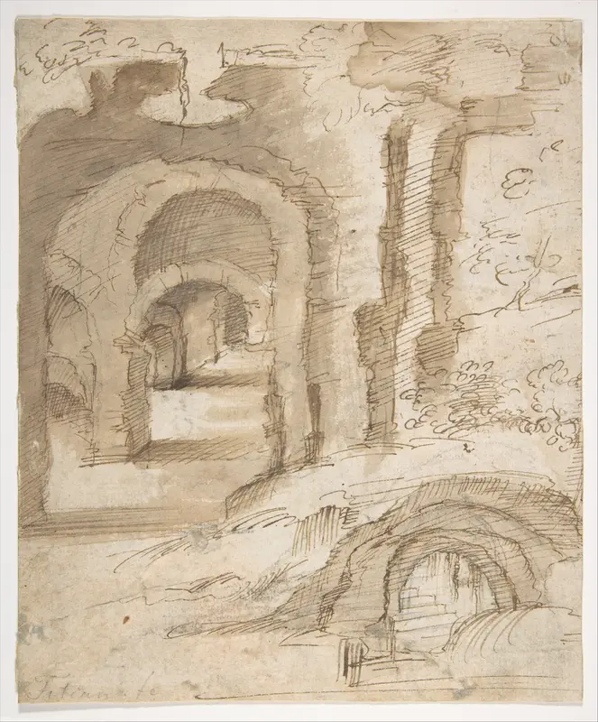 Landscape with Catacombs Wall Art by Domenico Beccafumi - High-Resolution Digital Print
