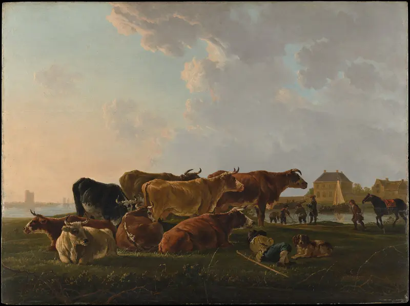 Landscape with Cattle Wall Art by Jacob van Strij - High-Resolution Digital Print