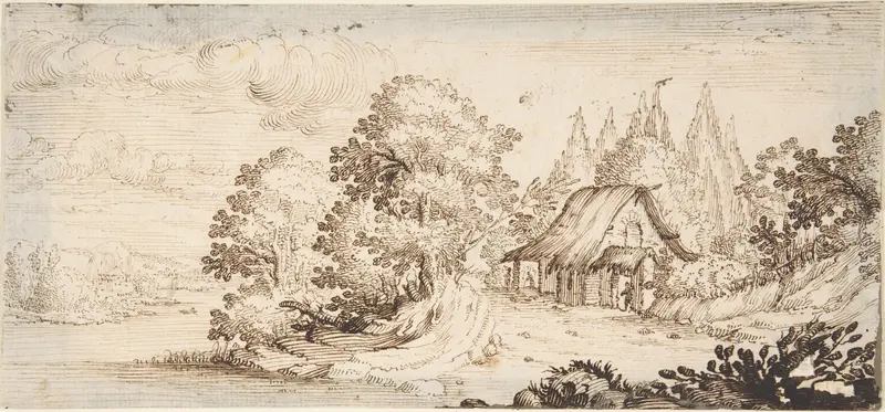 Landscape with Cottage Wall Art by Jacques Callot - High-Resolution Digital Print