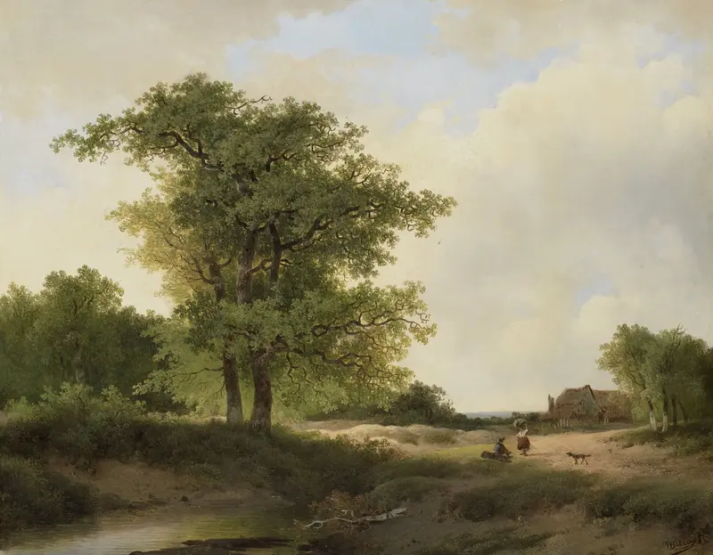 Landscape with Farmstead Wall Art by Johannes Warnardus Bilders - High-Resolution Digital Print