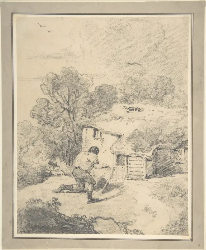 Landscape with Figure Wall Art by George Morland - High-Resolution Digital Print