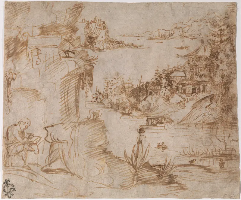 Landscape with Figure Wall Art by The Veneto - High-Resolution Digital Print