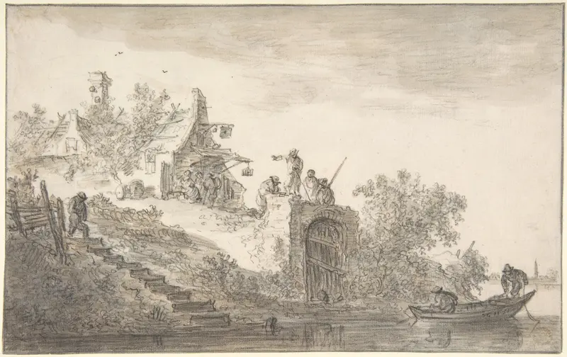 Landscape with Figures Wall Art by Jan van Goyen - High-Resolution Digital Print