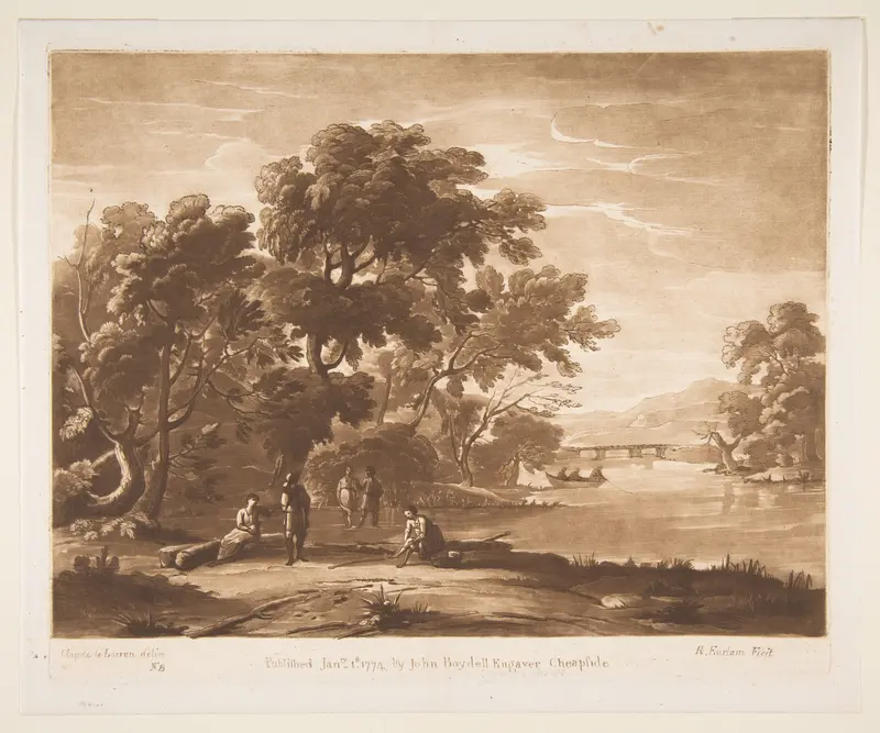 Landscape with Figures Wall Art by Richard Earlom - High-Resolution Digital Print