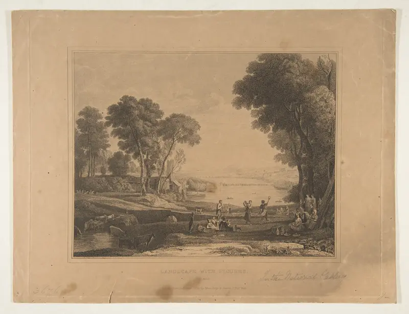 Landscape with Figures (After The Marriage of Isaac and Rebecca, 1648) Wall Art by Anonymous - High-Resolution Digital Print