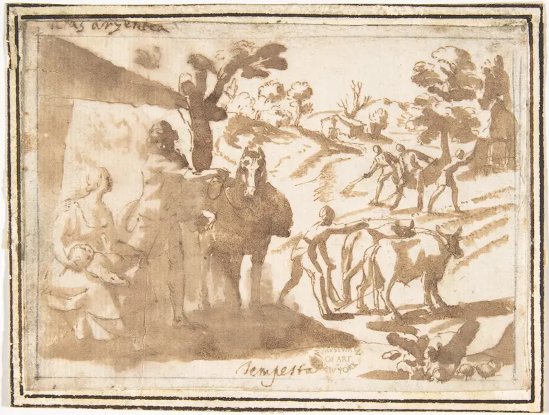 Landscape with Figures: The Silver Age Wall Art by Francesco Allegrini - High-Resolution Digital Print