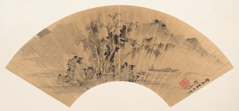 Landscape with fisherman Wall Art by Qi Zhijia - High-Resolution Digital Print
