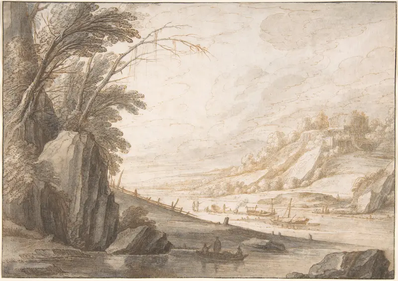 Landscape with Fishermen Wall Art by Maerten de Cock - High-Resolution Digital Print