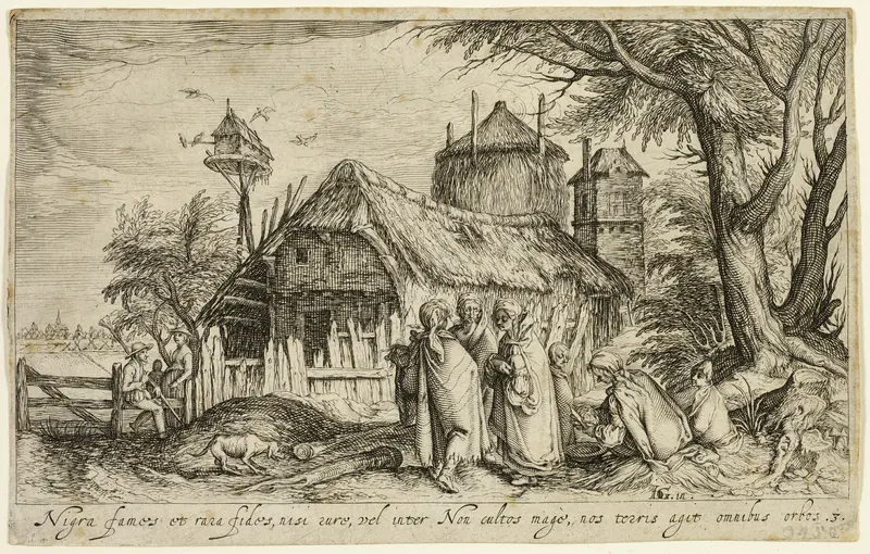 Landscape with Gypsy Women Near a Farm Building
