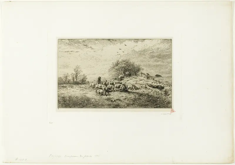 Landscape with Herd of Pigs