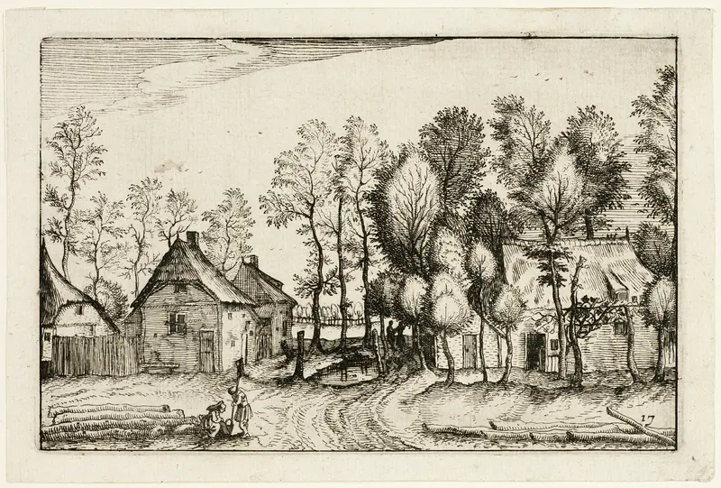 Landscape with Hewed Trees, plate seventeen after Pictures of Farms, Country Houses and Rustic Villages (Praediorum villarum et rusticarum casularum icones)