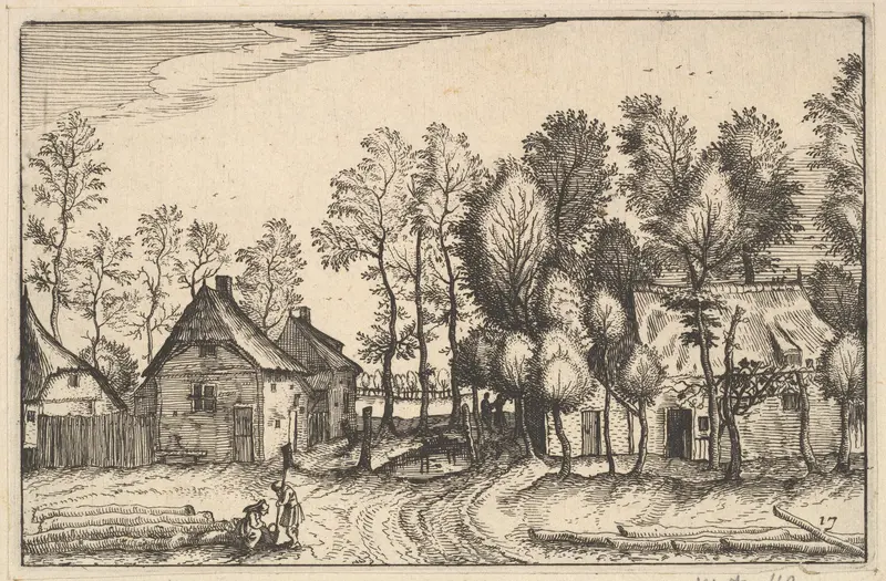 Landscape with Hewed Trees, plate17 from "Regiunculae et Villae Aliquot Ducatus Brabantiae" Wall Art by Claes Jansz. Visscher - High-Resolution Digital Print
