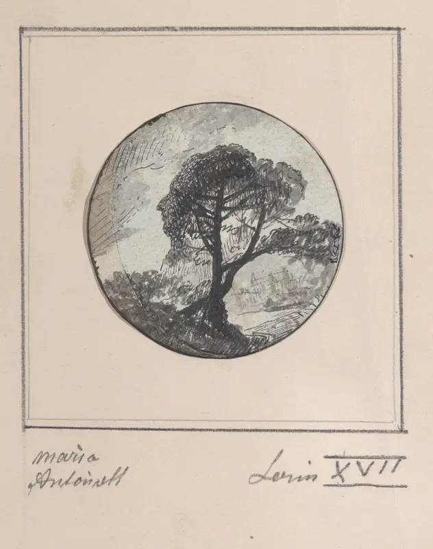 Landscape with hidden silhouettes of Marie Antoinette and the Dauphin Wall Art by Anonymous - High-Resolution Digital Print