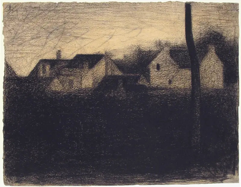 Landscape with Houses Wall Art by Georges Seurat - High-Resolution Digital Print