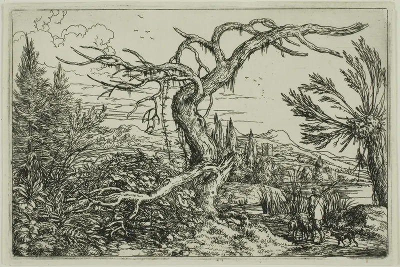Landscape with Hunter and Three Dogs