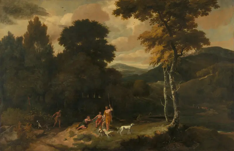 Landscape with Hunters Wall Art by Unknown - High-Resolution Digital Print
