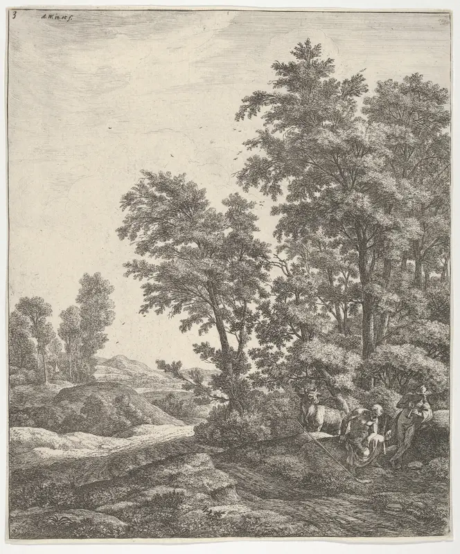 Landscape with Mercury and Argus, from "Six Mythological Scenes" Wall Art by Anthonie Waterloo - High-Resolution Digital Print