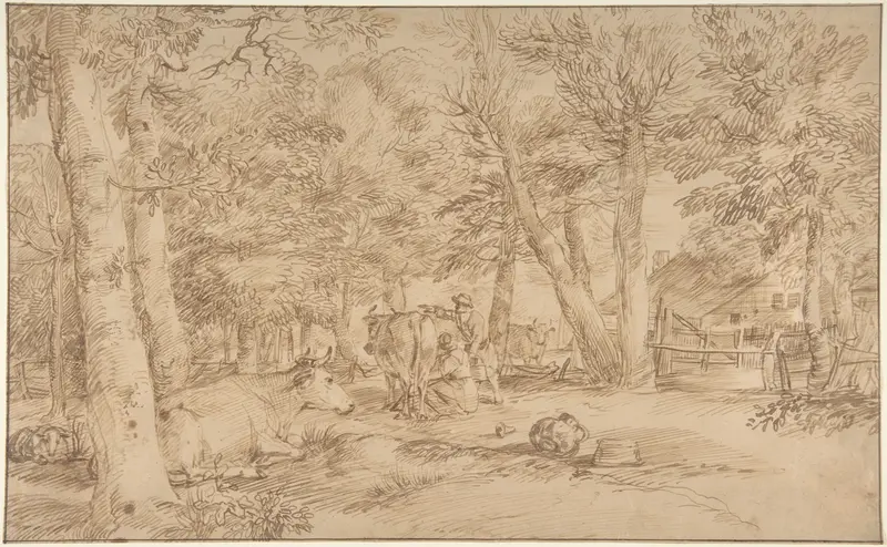Landscape with Milkmaid Wall Art by Jan Lievens - High-Resolution Digital Print