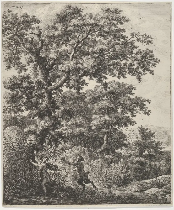 Landscape with Pan and Syrinx, from "Six Mythological Scenes" Wall Art by Anthonie Waterloo - High-Resolution Digital Print