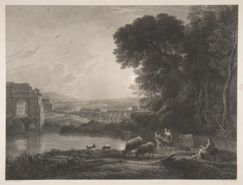Landscape with Roman Ruins Wall Art by William Miller - High-Resolution Digital Print