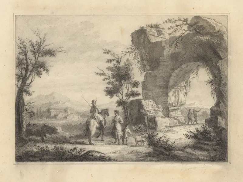 Landscape with Ruined Architecture Wall Art by School of Zuccarelli - High-Resolution Digital Print