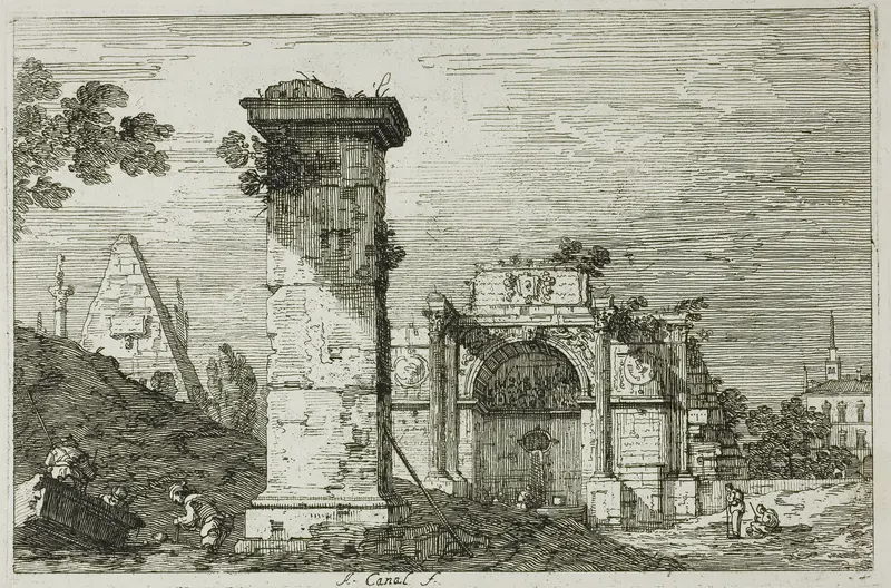 Landscape with Ruined Monuments, from Vedute Wall Art by Canaletto - High-Resolution Digital Print