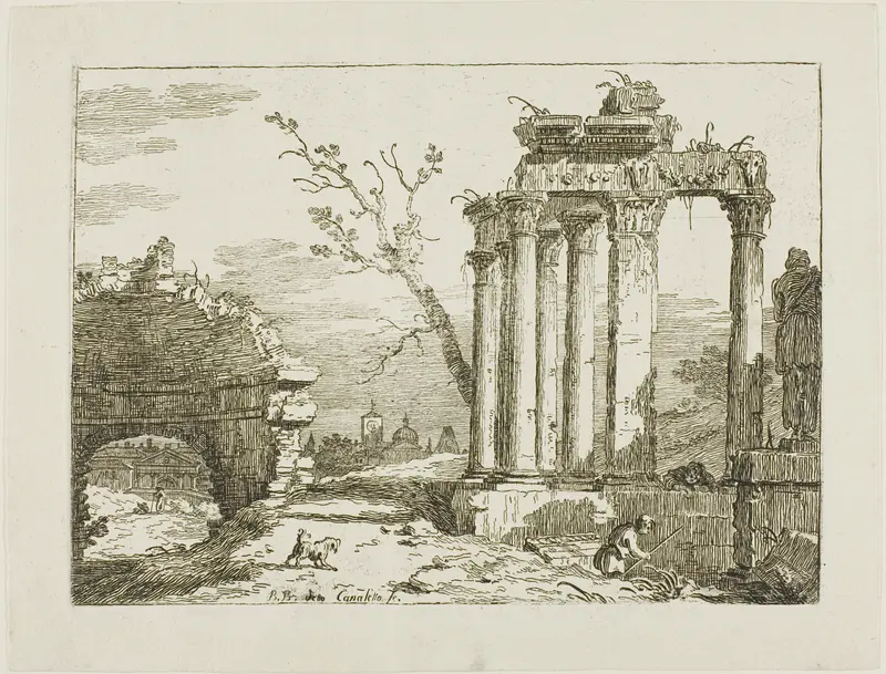 Landscape with Ruins Wall Art by Bernardo Bellotto - High-Resolution Digital Print