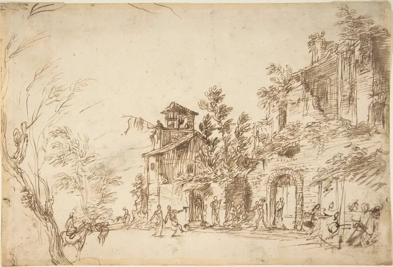Landscape with Ruins Wall Art by Anonymous, Italian, Venetian, 18th century - High-Resolution Digital Print
