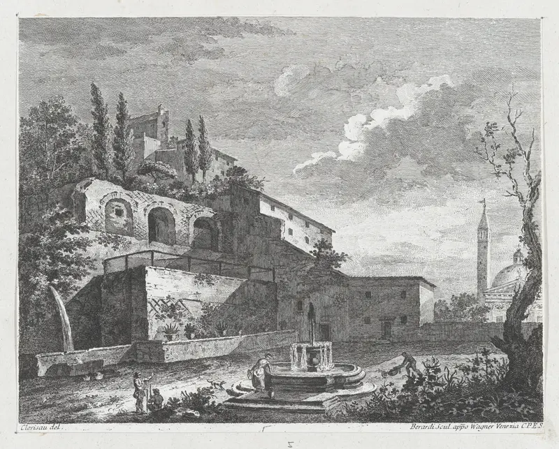 Landscape with Ruins and Fountain Wall Art by Fabio Berardi - High-Resolution Digital Print