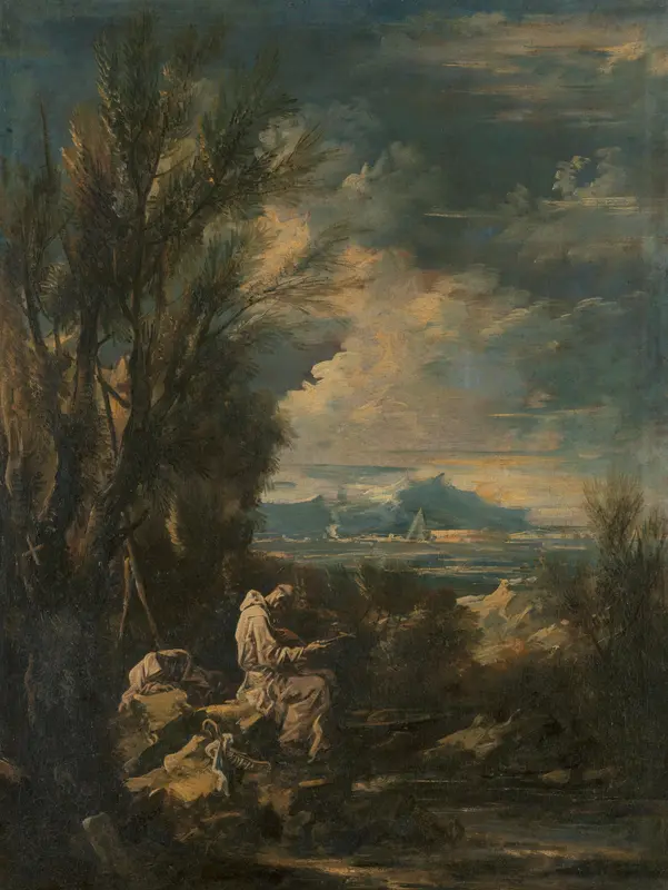 Landscape with Saint Bruno ? Wall Art by Alessandro Magnasco - High-Resolution Digital Print