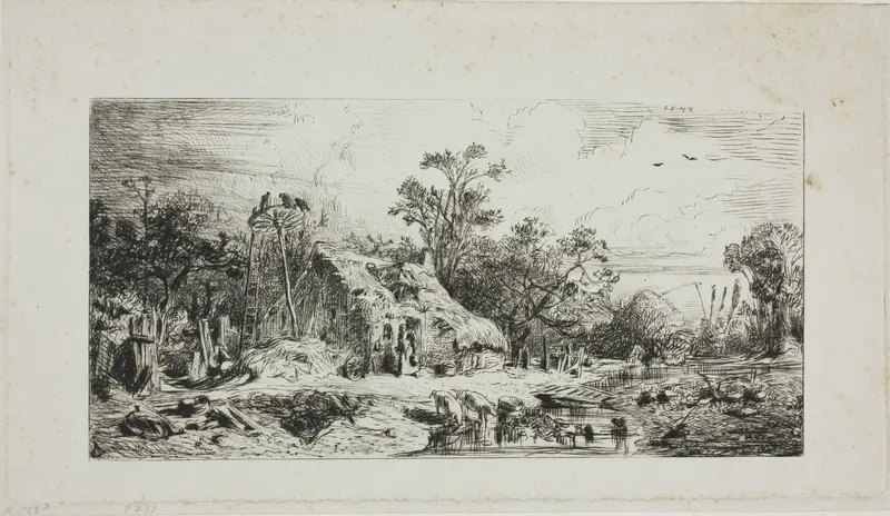 Landscape with Thatched Cottages