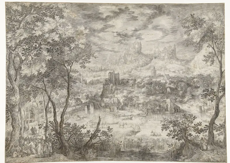 Landscape with the Healing of the Blind Wall Art by David Vinckboons - High-Resolution Digital Print