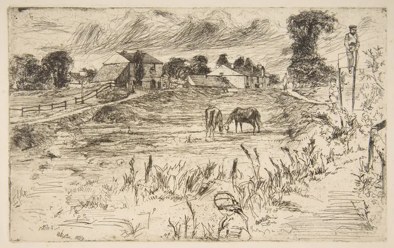 Landscape with the Horse (Landscape with Horses) Wall Art by James McNeill Whistler - High-Resolution Digital Print