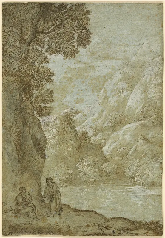 Landscape with the Temptation of Christ Wall Art by Angeluccio - High-Resolution Digital Print